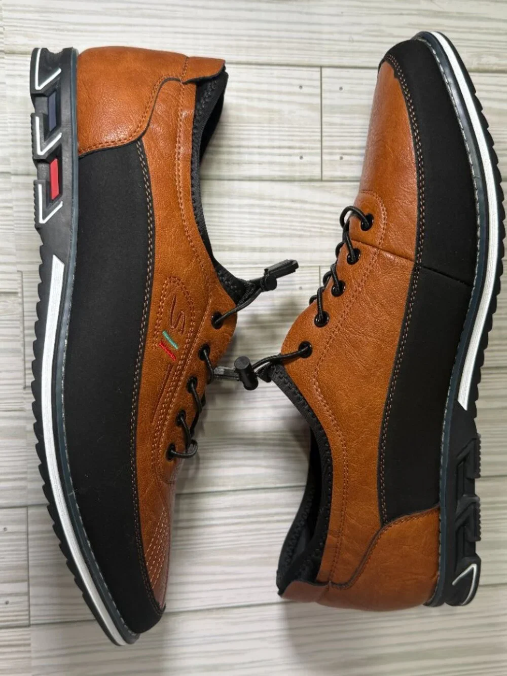 Men's Size 14 Narrow Casual Walking Shoes Brown Black Lace Up Comfort EU 49